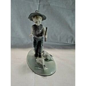 Kunst Porzellan ILmenau Child With Stick and Geese 6.5 tall great condition